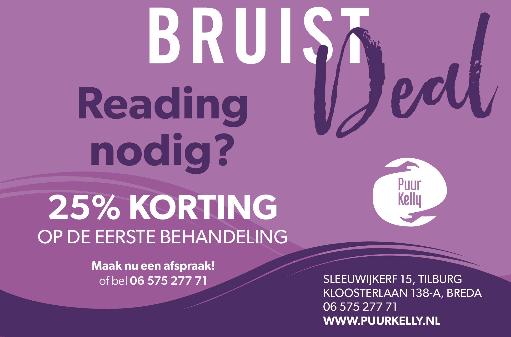 25% korting op de eerste readingbehandeling.